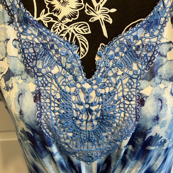 Live and Let Live Blue Ruffled Asymmetrical Blouse - Picture 5 of 8